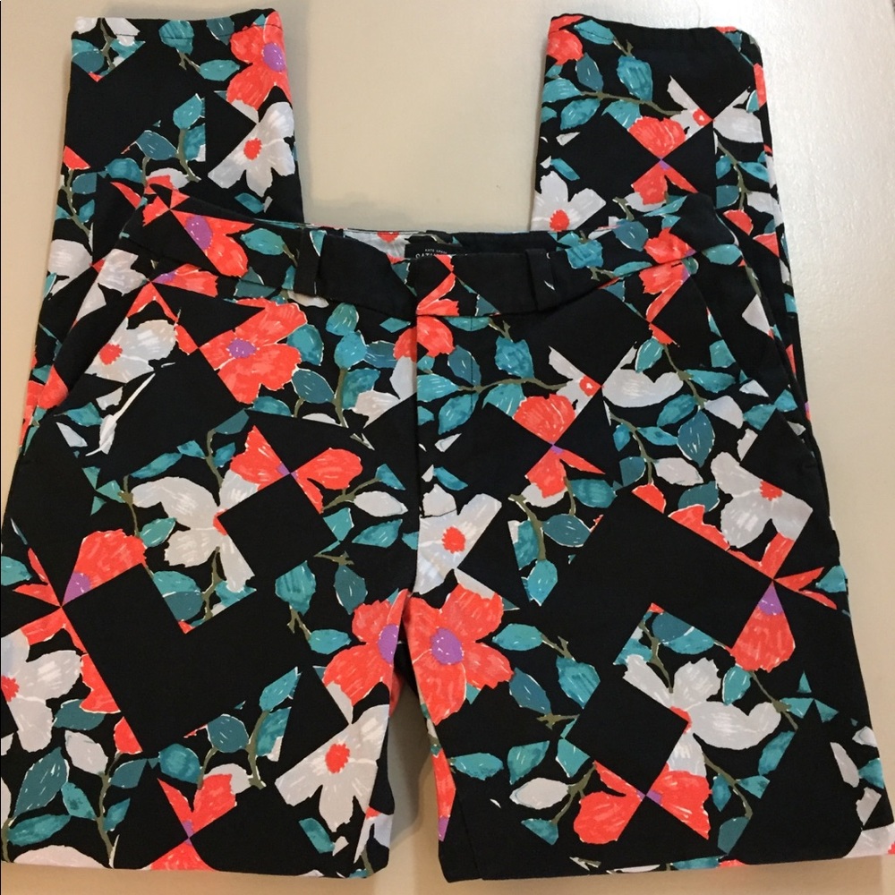 Kate Spade Saturday Geo Floral Ankle Pants 0